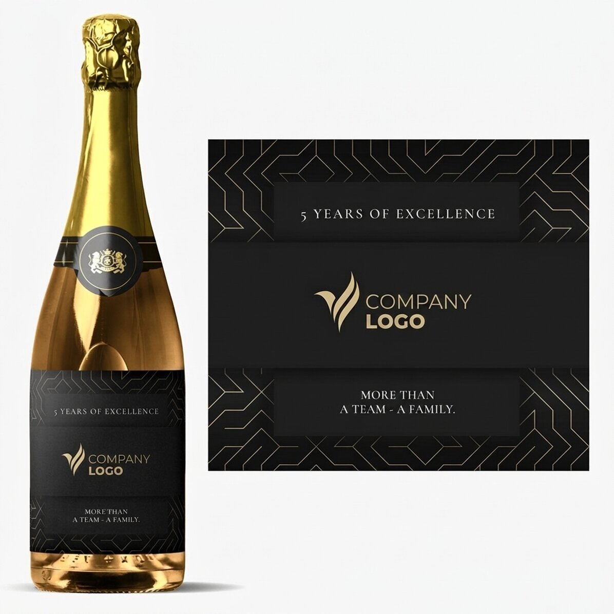 Personalised sparkling wine with text - Brand anniversary