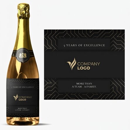 Personalised sparkling wine with text - Brand anniversary