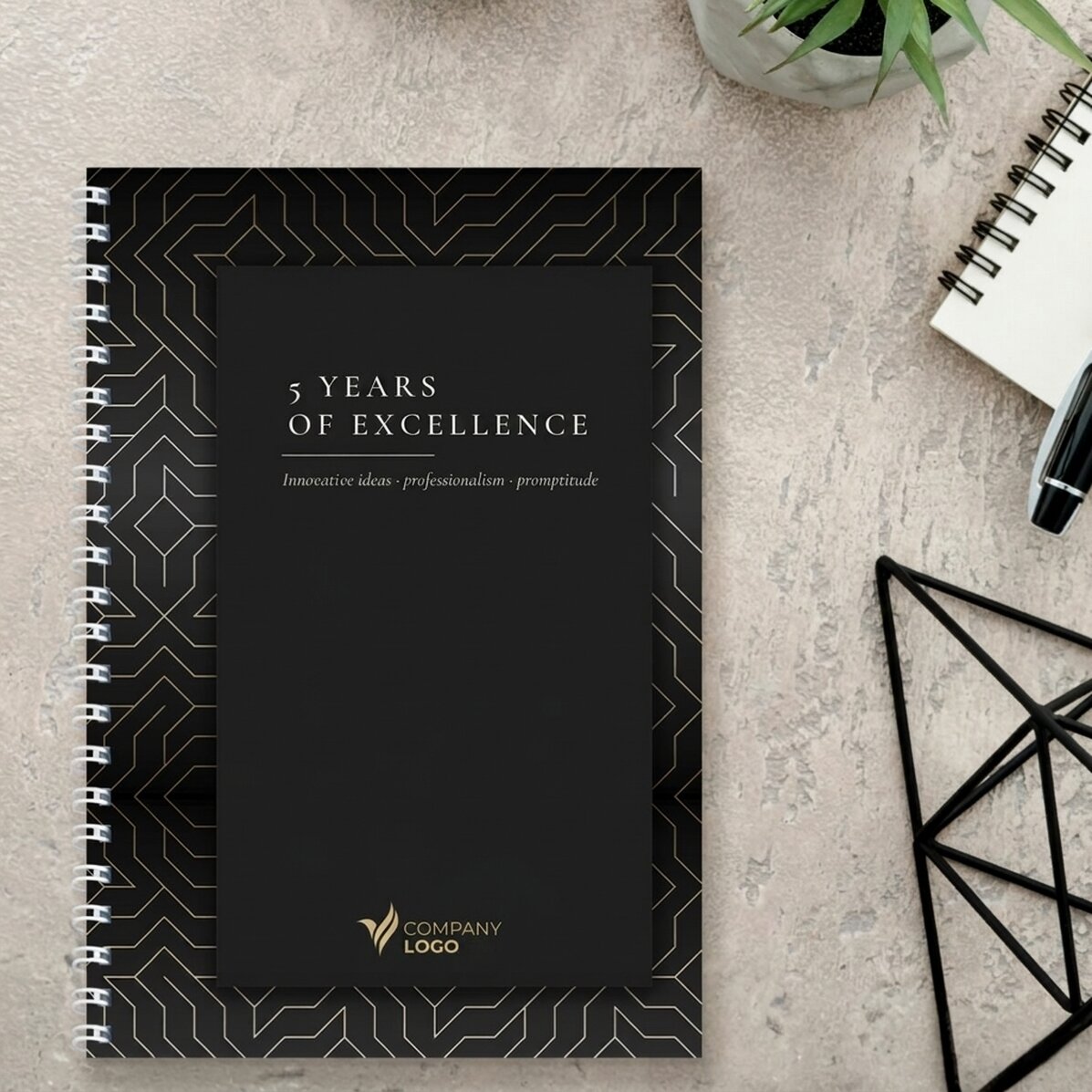 Personalised notebook with text - Brand anniversary