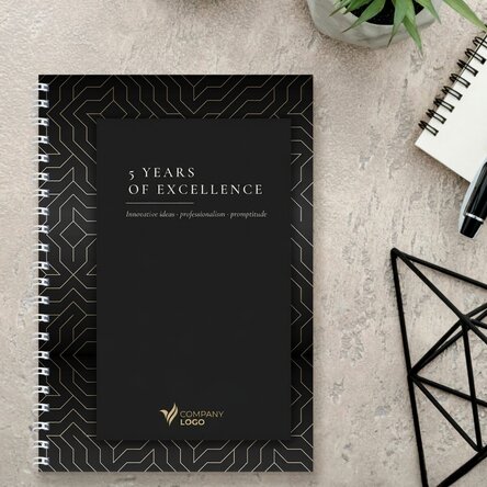 Personalised notebook with text - Brand anniversary