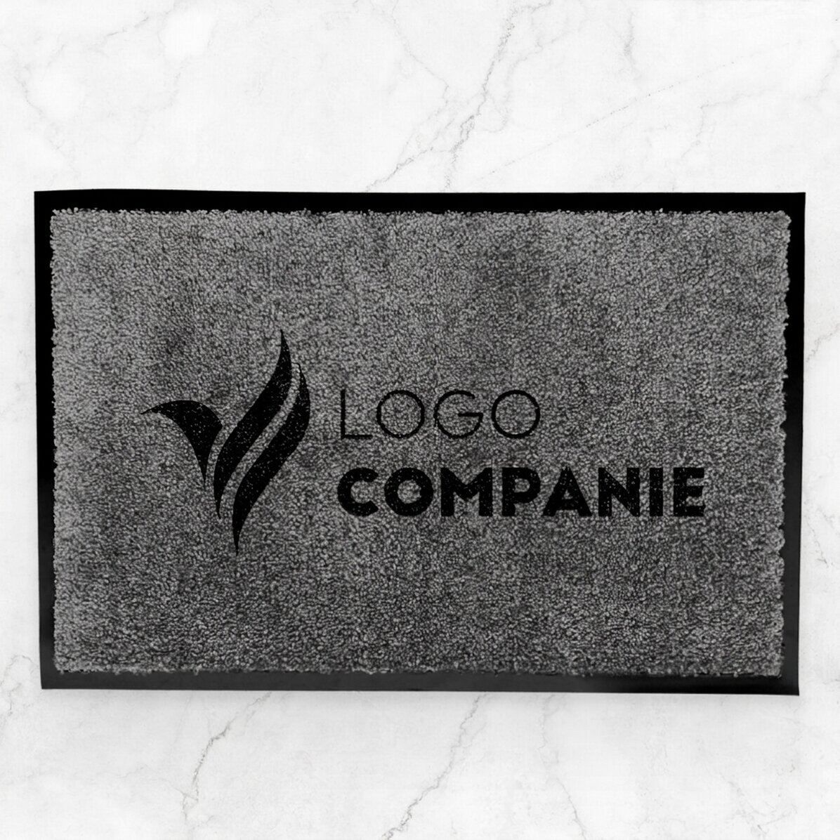 Customised indoor entrance mat with logo - Dark grey