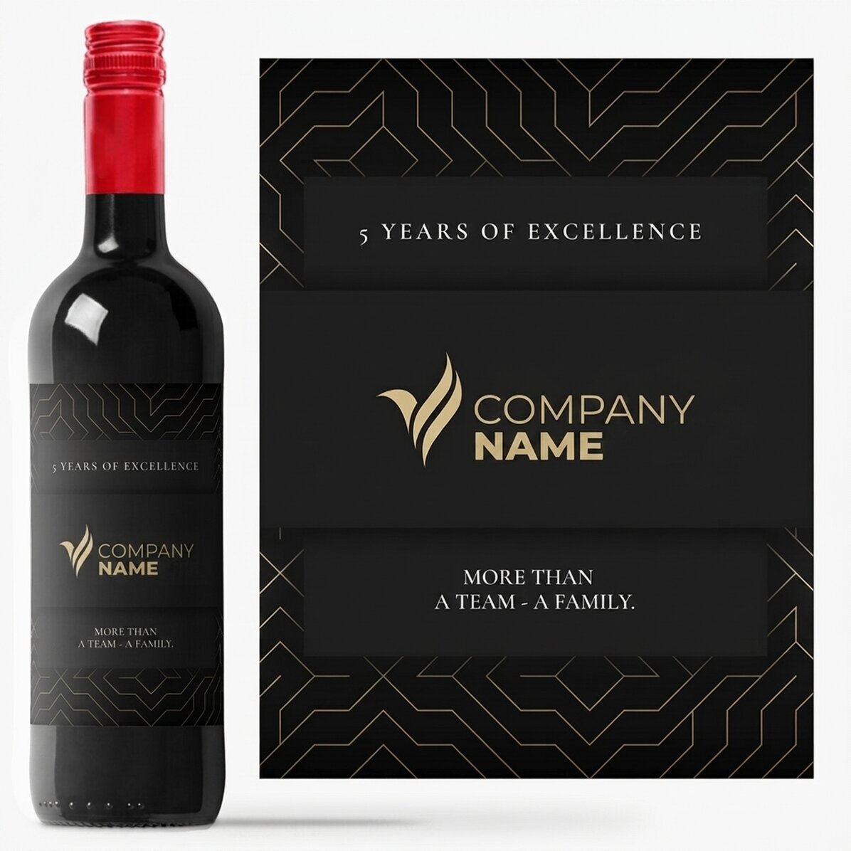 Personalised wine with logo and text