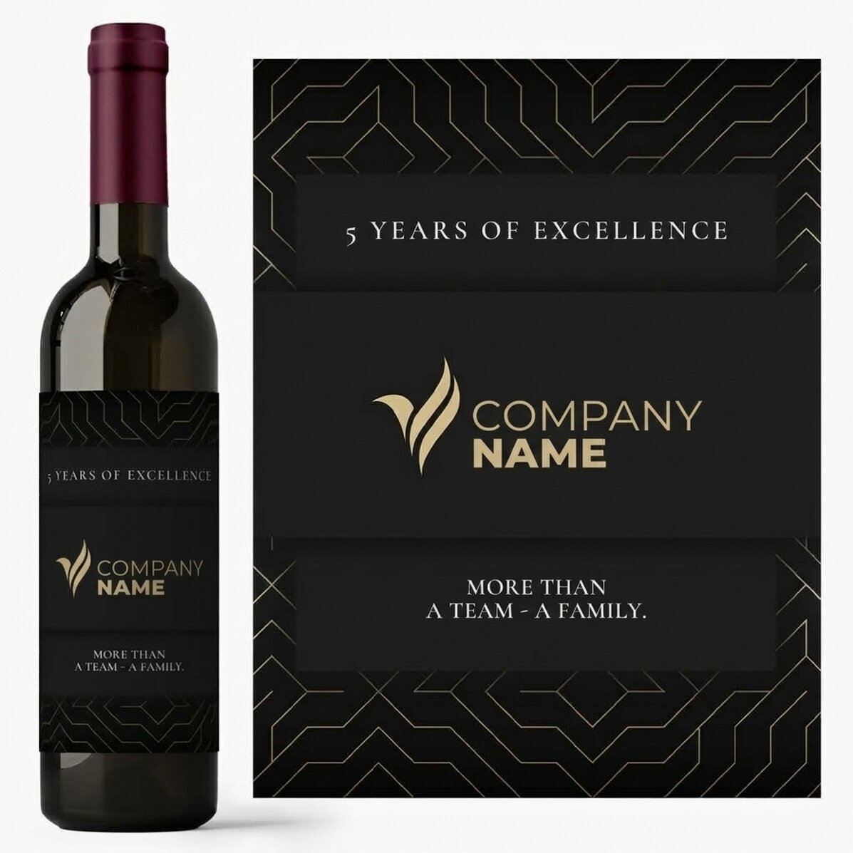 Personalised wine with logo and text