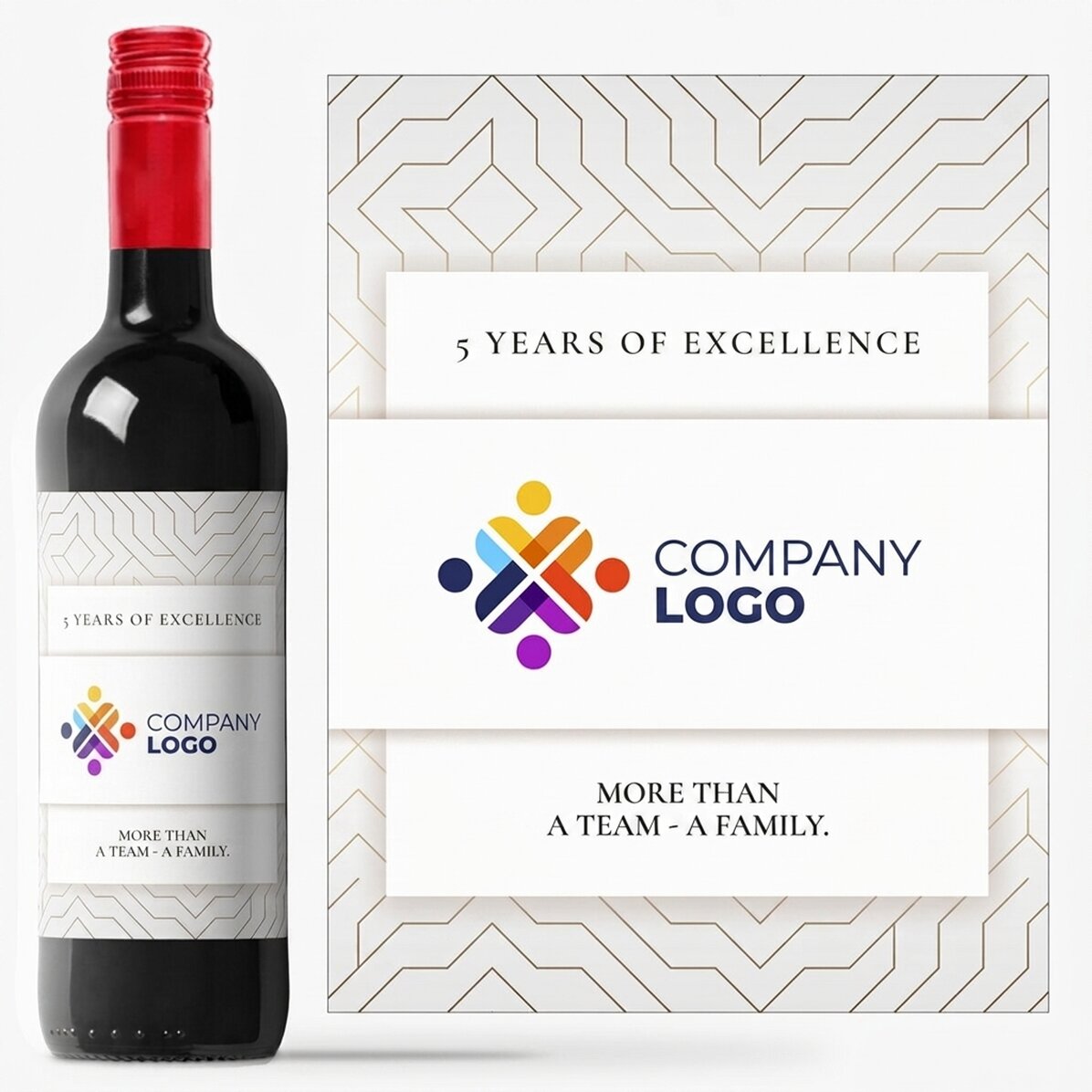 Personalised wine with logo and text - Brand anniversary