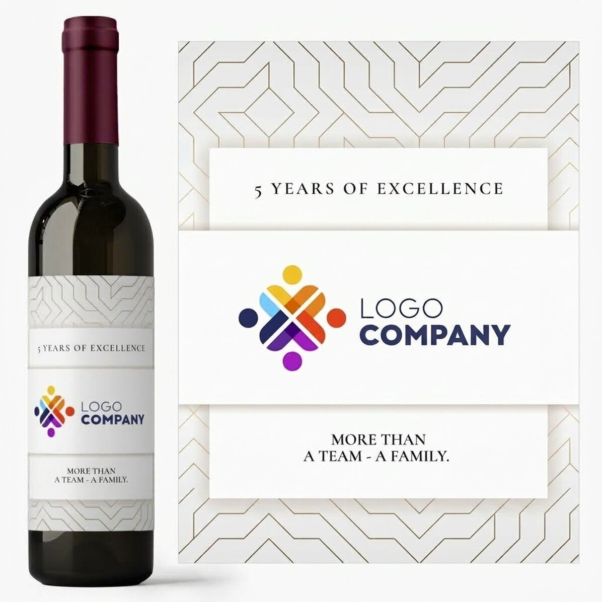 Personalised wine with logo and text - Brand anniversary
