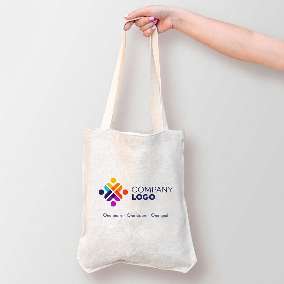 Personalised bag with logo and text