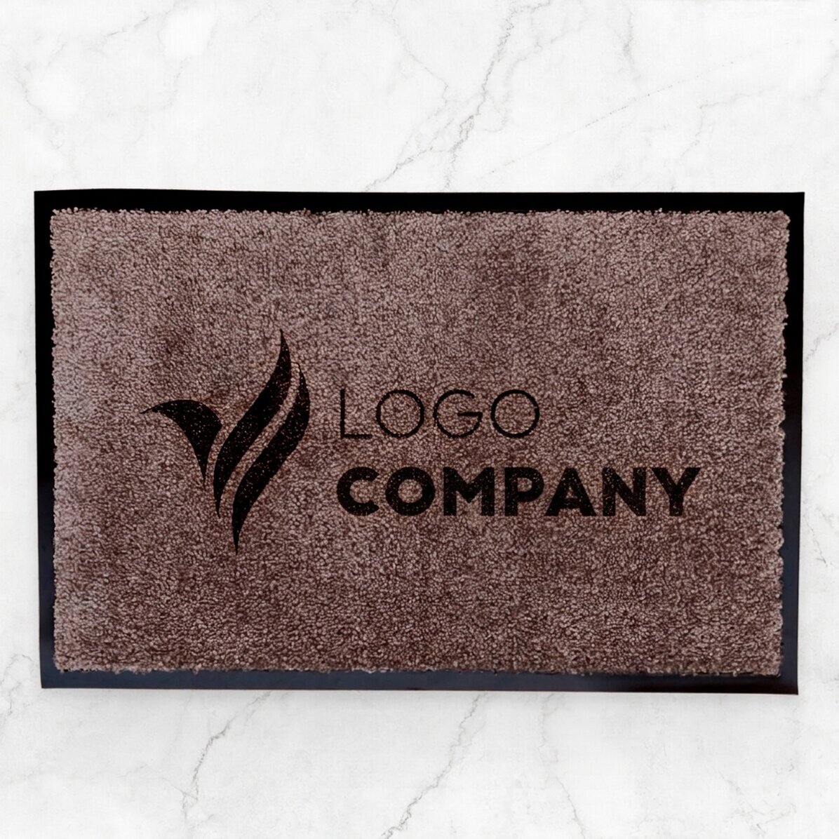 Customised indoor entrance mat with logo - Dark brown