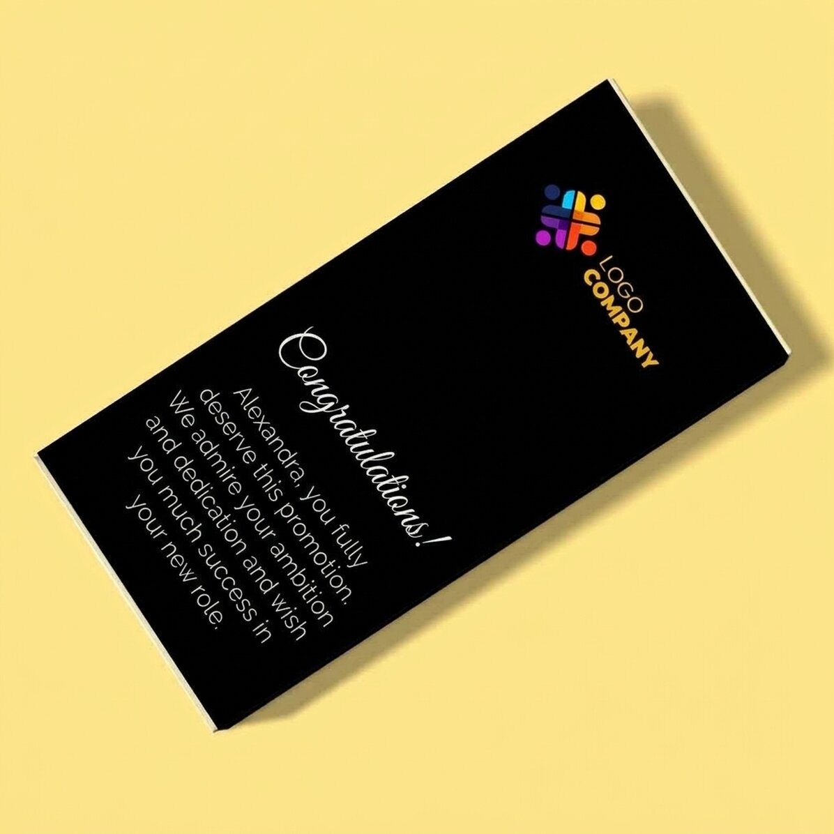 Personalised chocolate with logo and text - Promotion