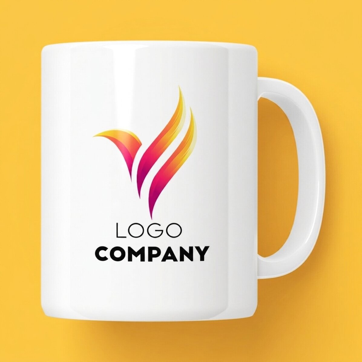 Personalised mug with logo on both sides