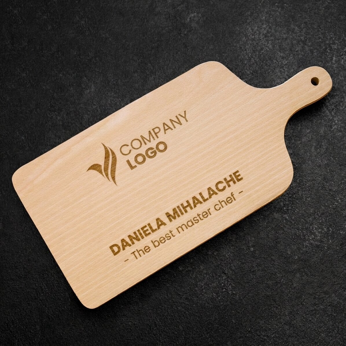Personalised chopper with logo and text