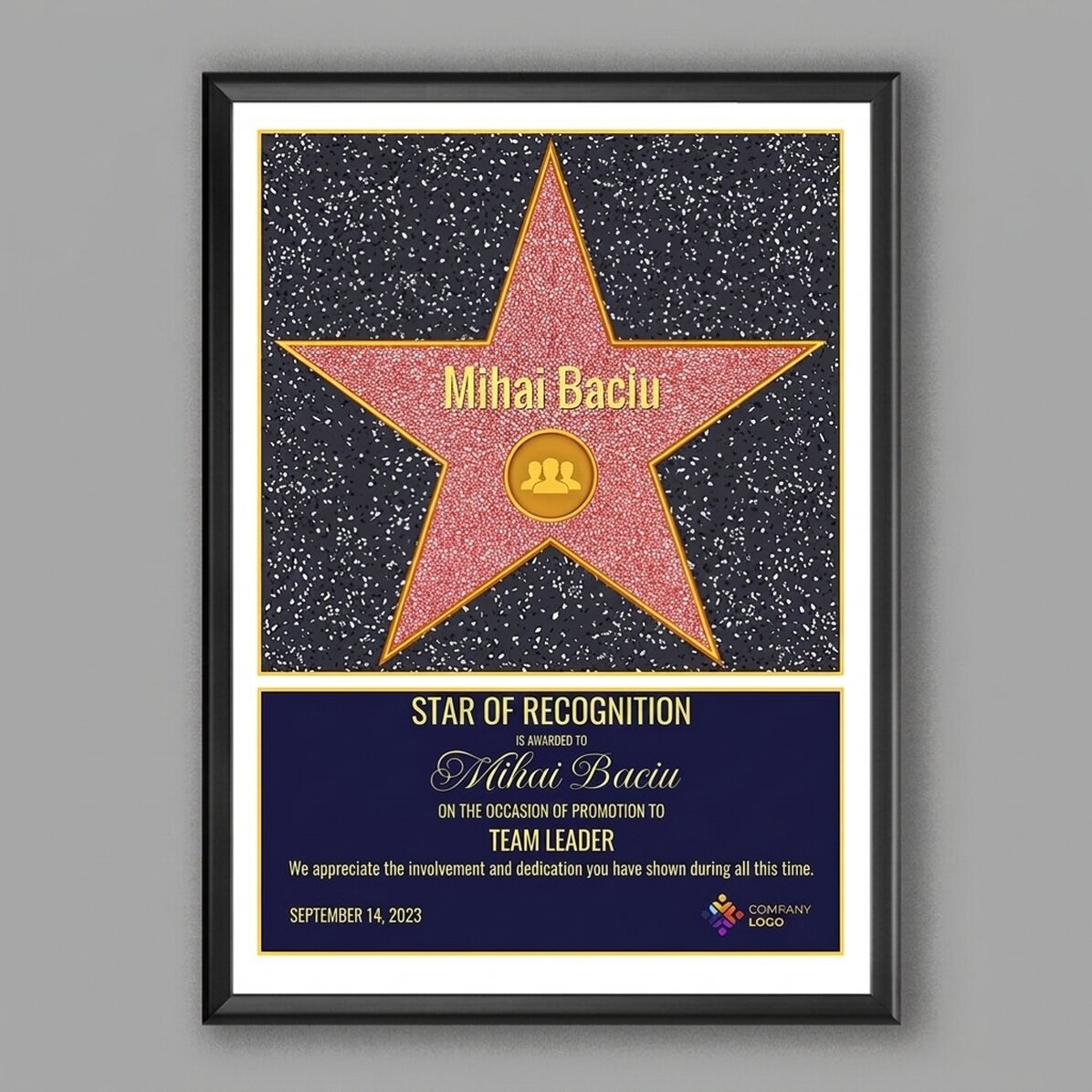 Personalised painting with logo and text - Star of Gratitude