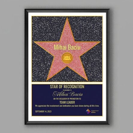 Personalised painting with logo and text - Star of Gratitude