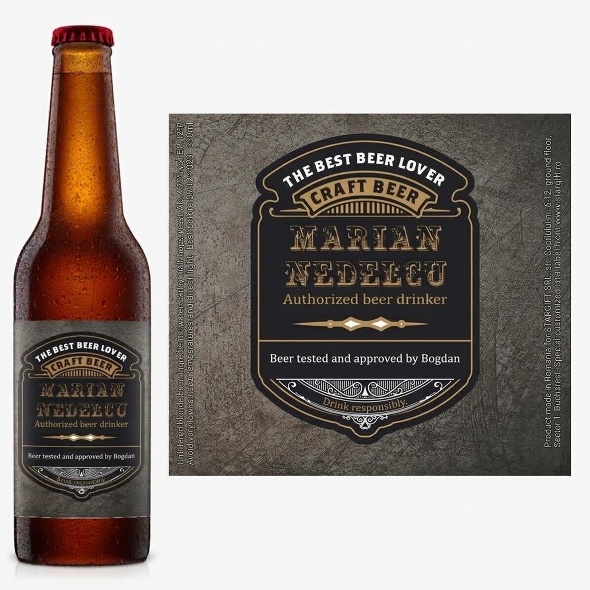 Personalised beer with text - Authorised beer drinker