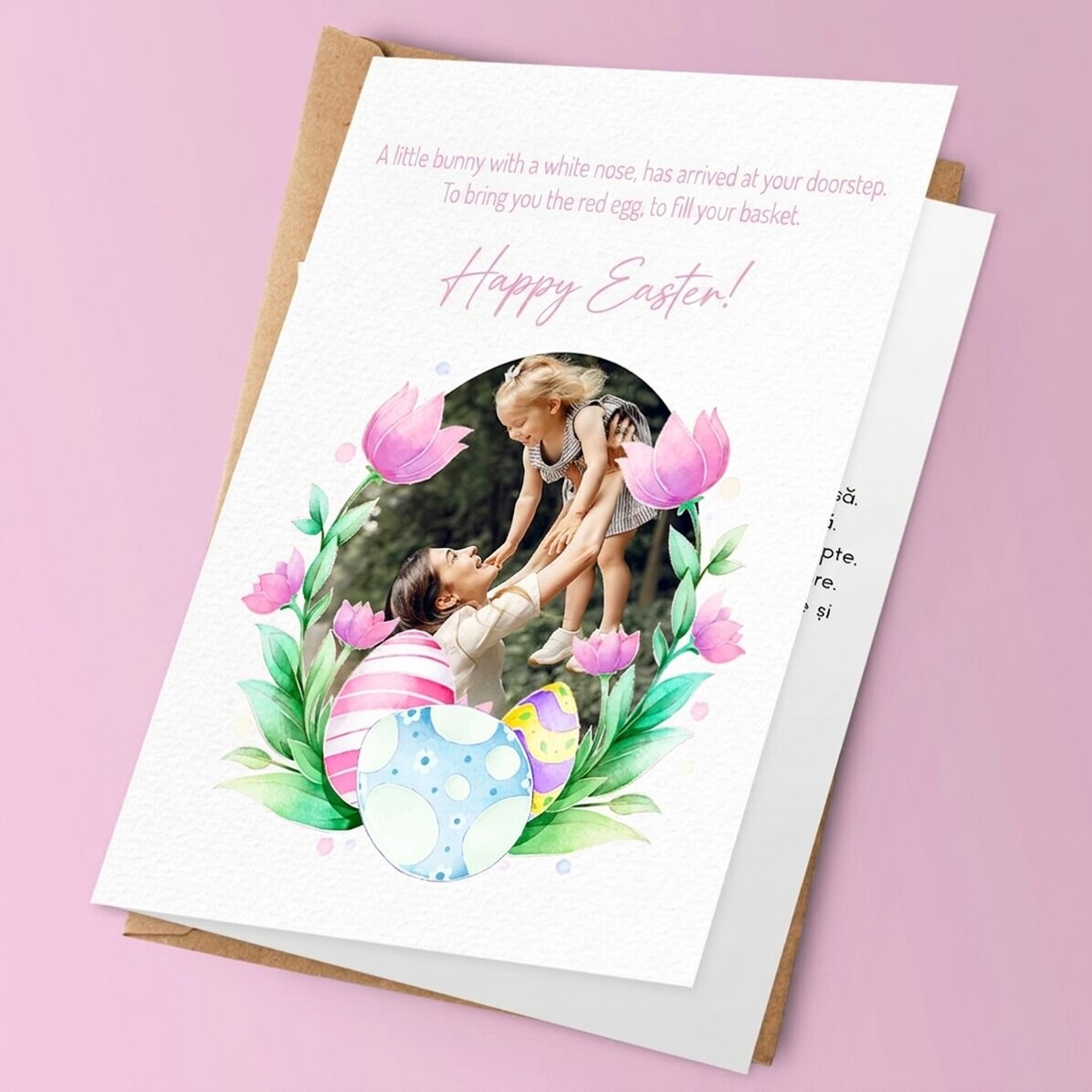 Personalised card with a photo and text - Happy Easter