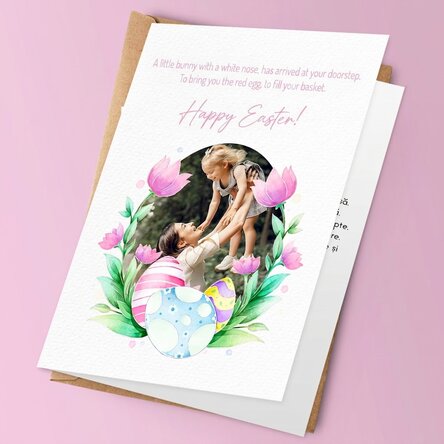 Personalised card with a photo and text - Happy Easter