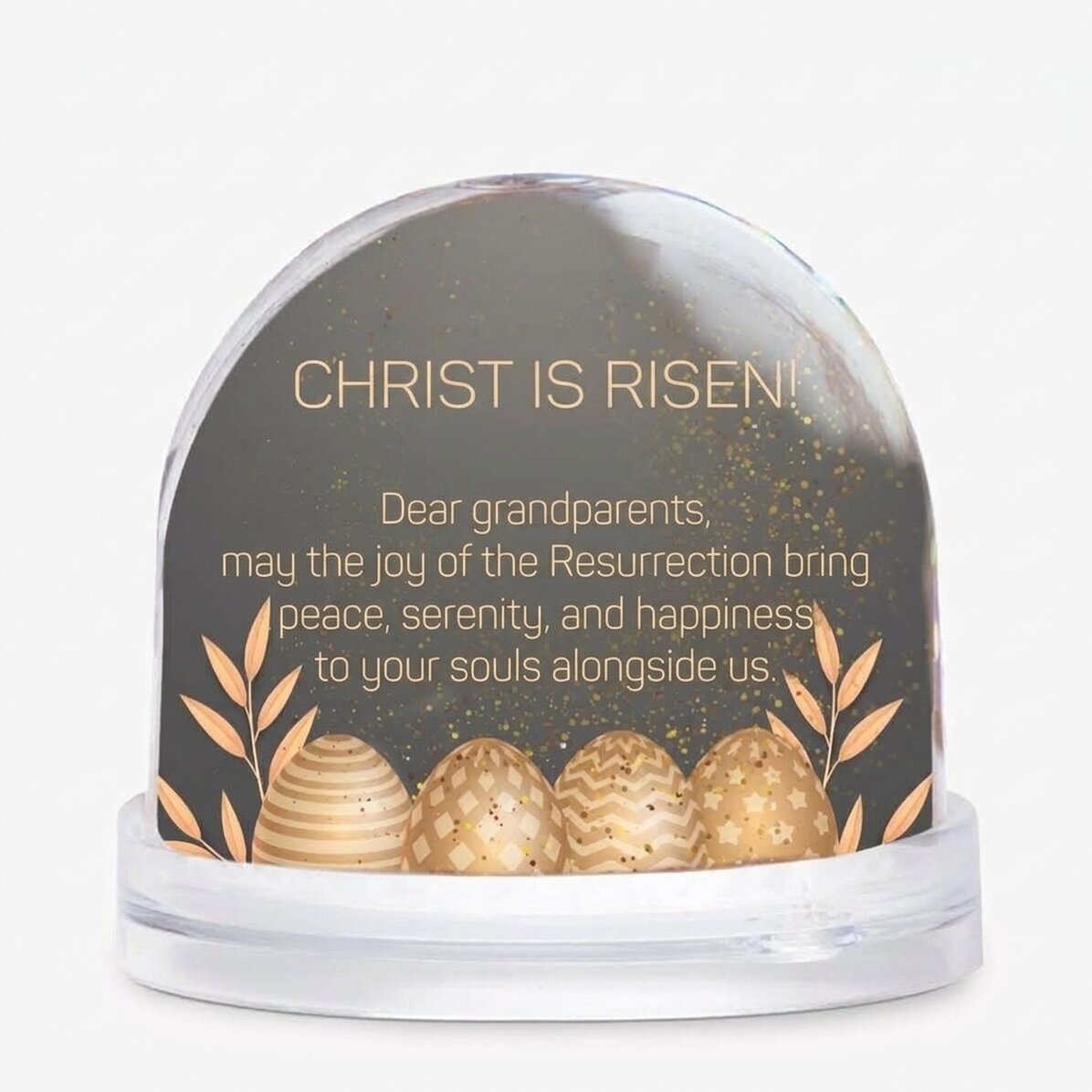 Personalised desk globe with photo and text - Happy Easter!