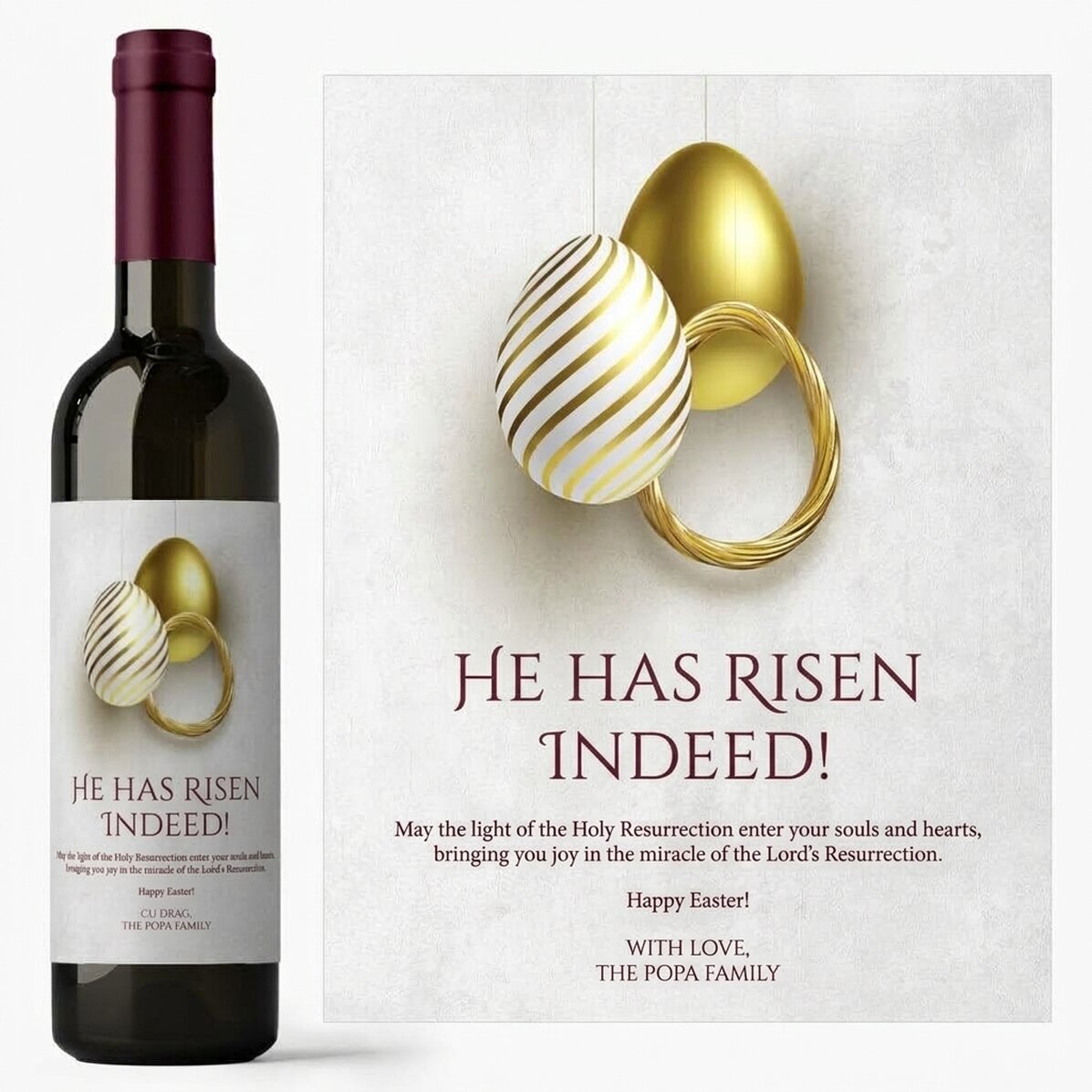 Personalised wine with text for Easter - Truly Risen