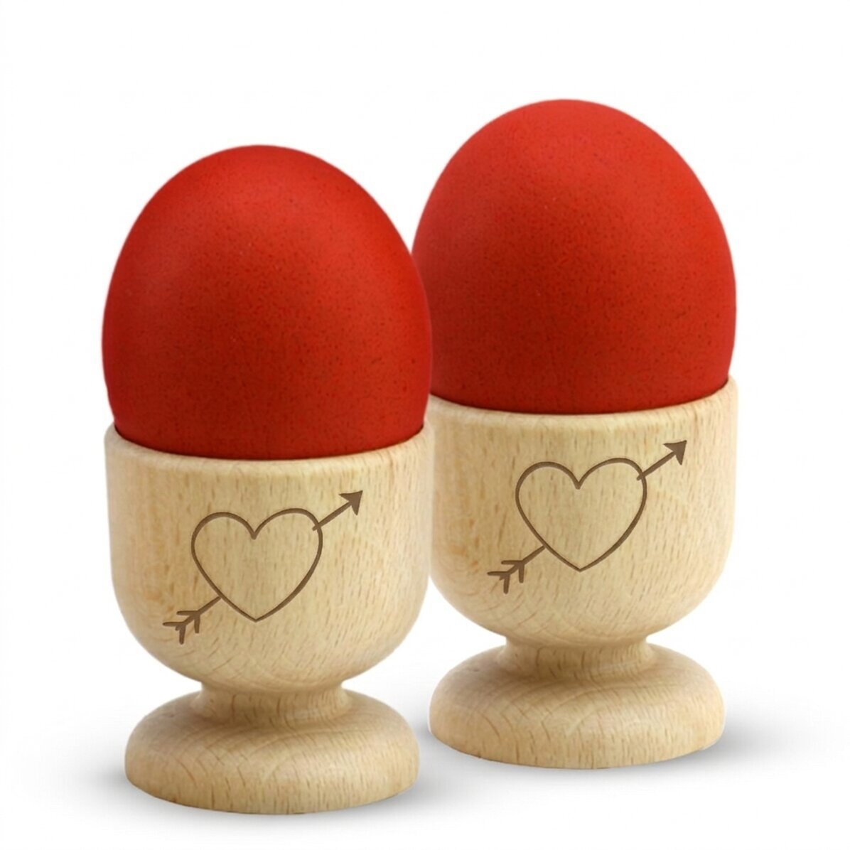 Personalised egg cup holder for couples - Hearts