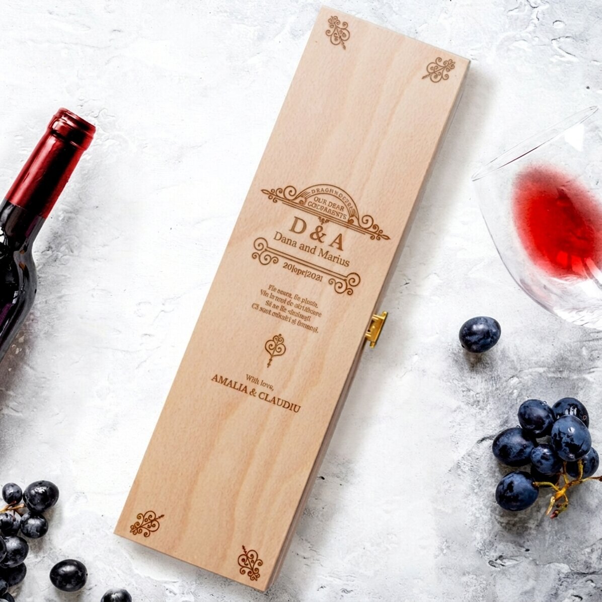 Personalised wine box - Message for godparents