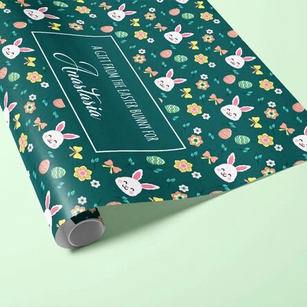Personalised gift wrapping paper with text - Easter