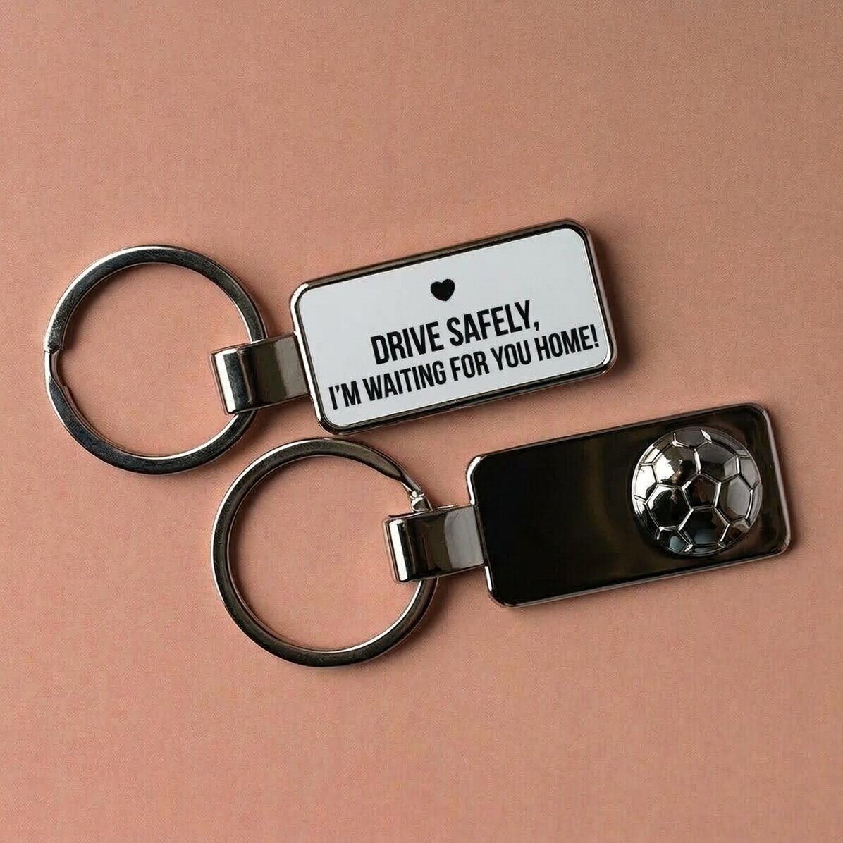 Personalised keyring with text - football design