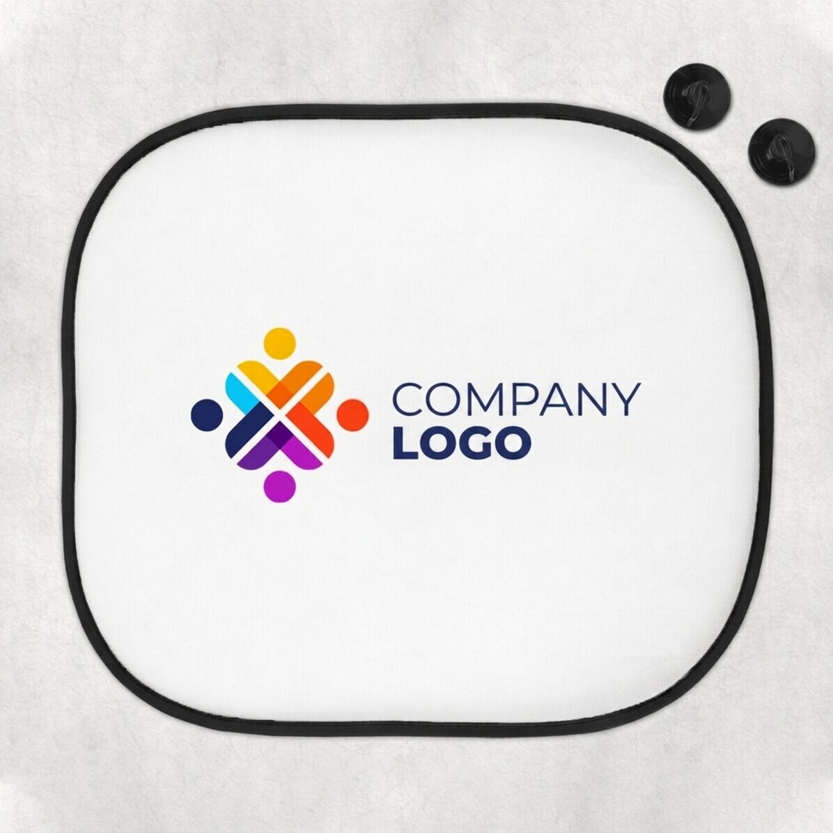Customised car sunshade with logo