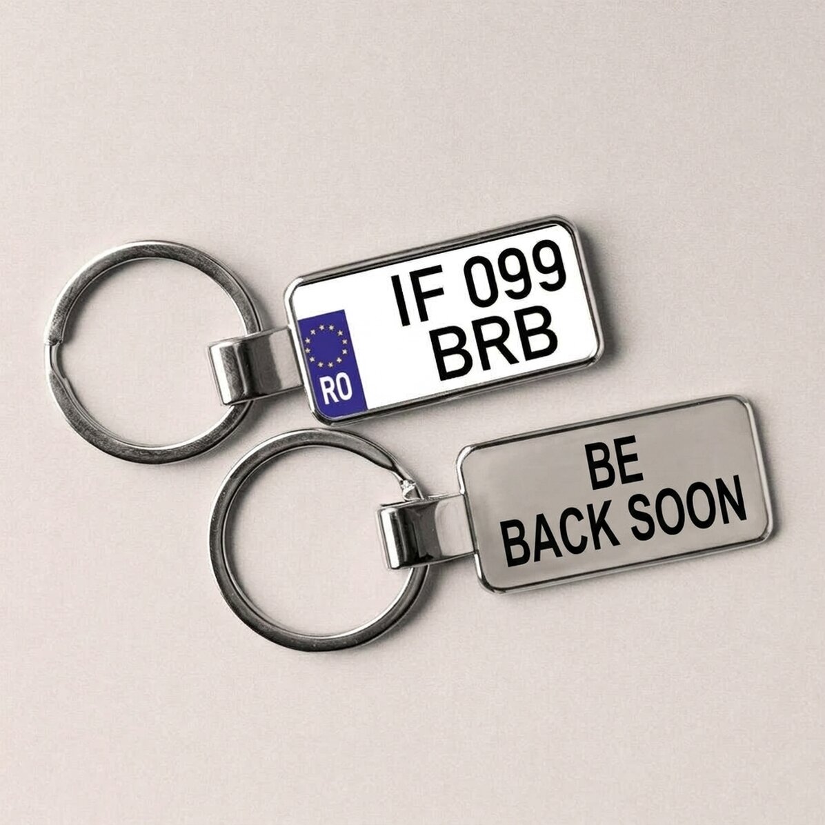 Personalised key ring with registration number - football model