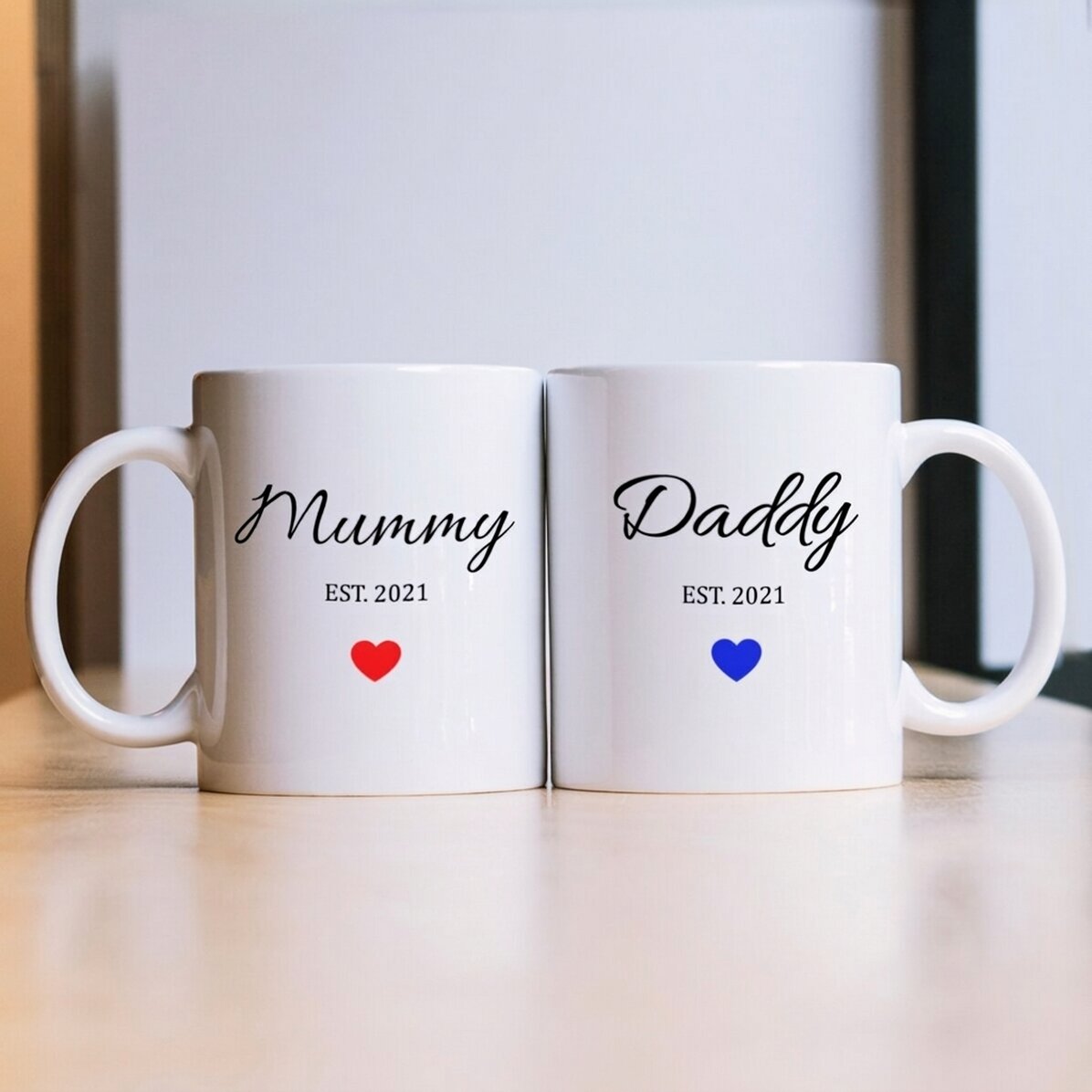 Mugs for couples with text - Mom & Dad