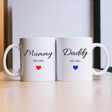 Mugs for couples with text - Mom & Dad