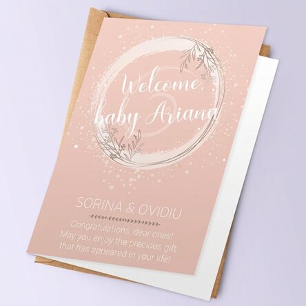 Personalised greeting card with text - Welcome, baby!