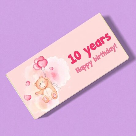 Personalised chocolate with text for children - Bear