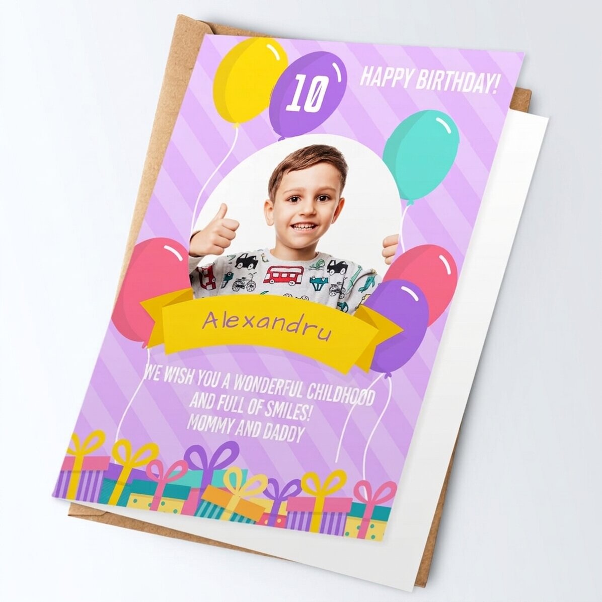 Personalised card with photos and text - Happy Birthday, Kids!