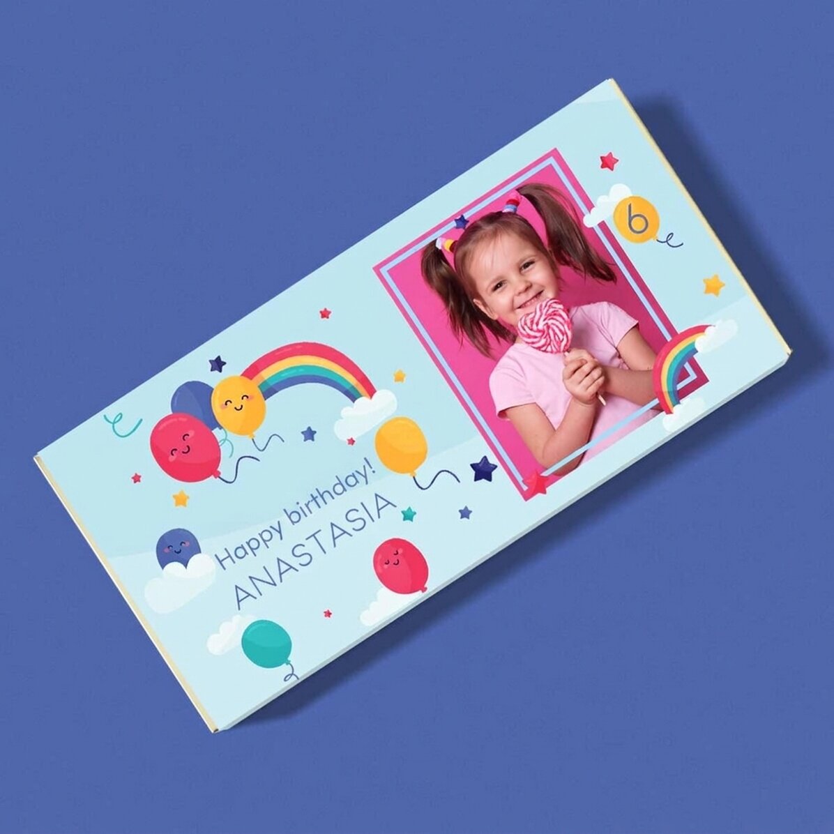 Personalised chocolate with text and photo - Happy Birthday, Kids!