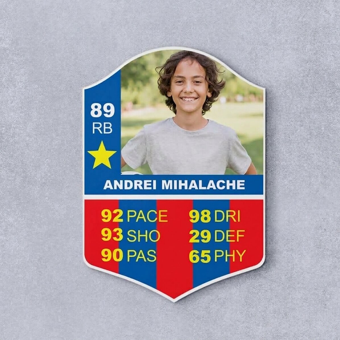 Personalised FIFA card with photo and statistics - SB