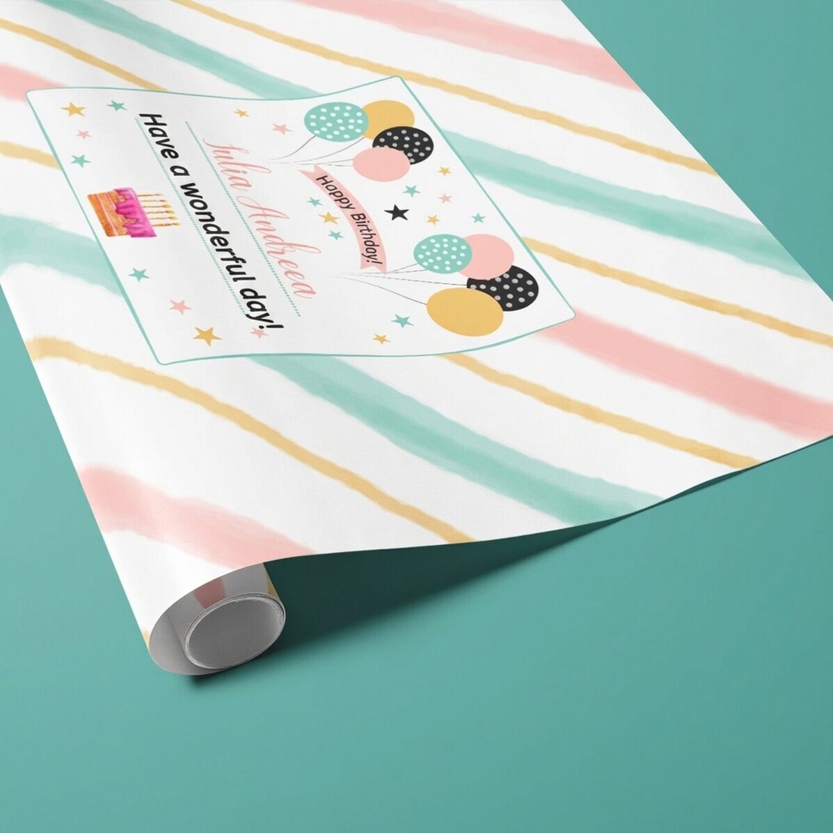 Personalised gift wrapping paper with text - Kids