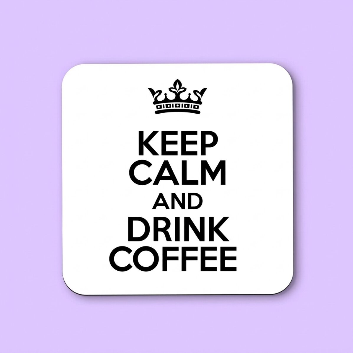 Personalised glass holder with text - Keep Calm White