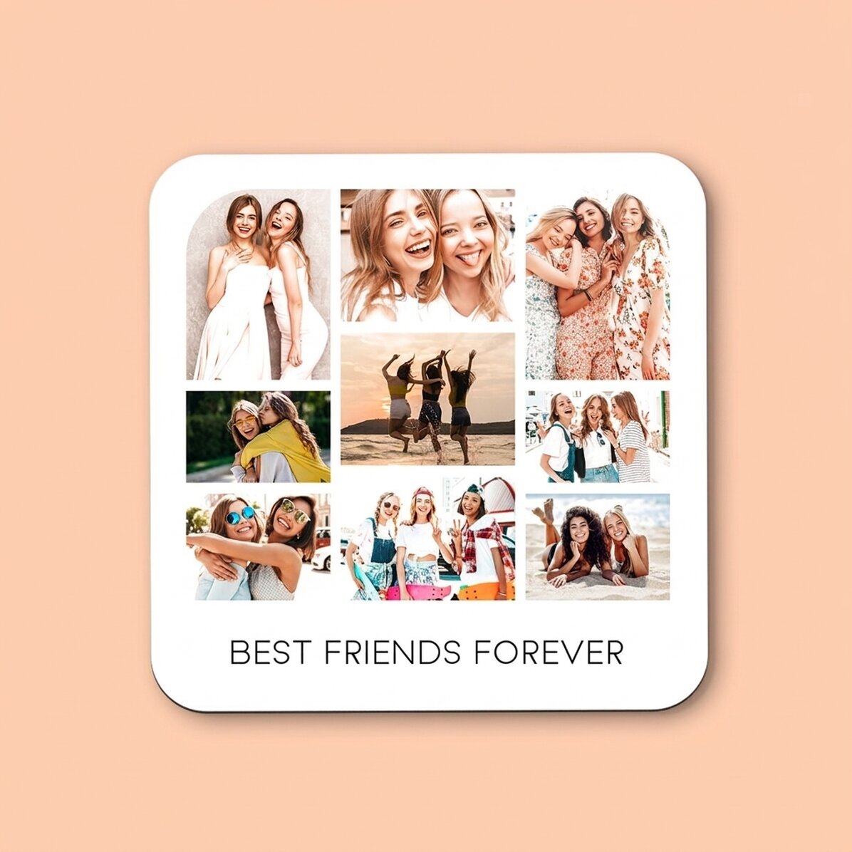 Personalised cup holder with photo collage and text