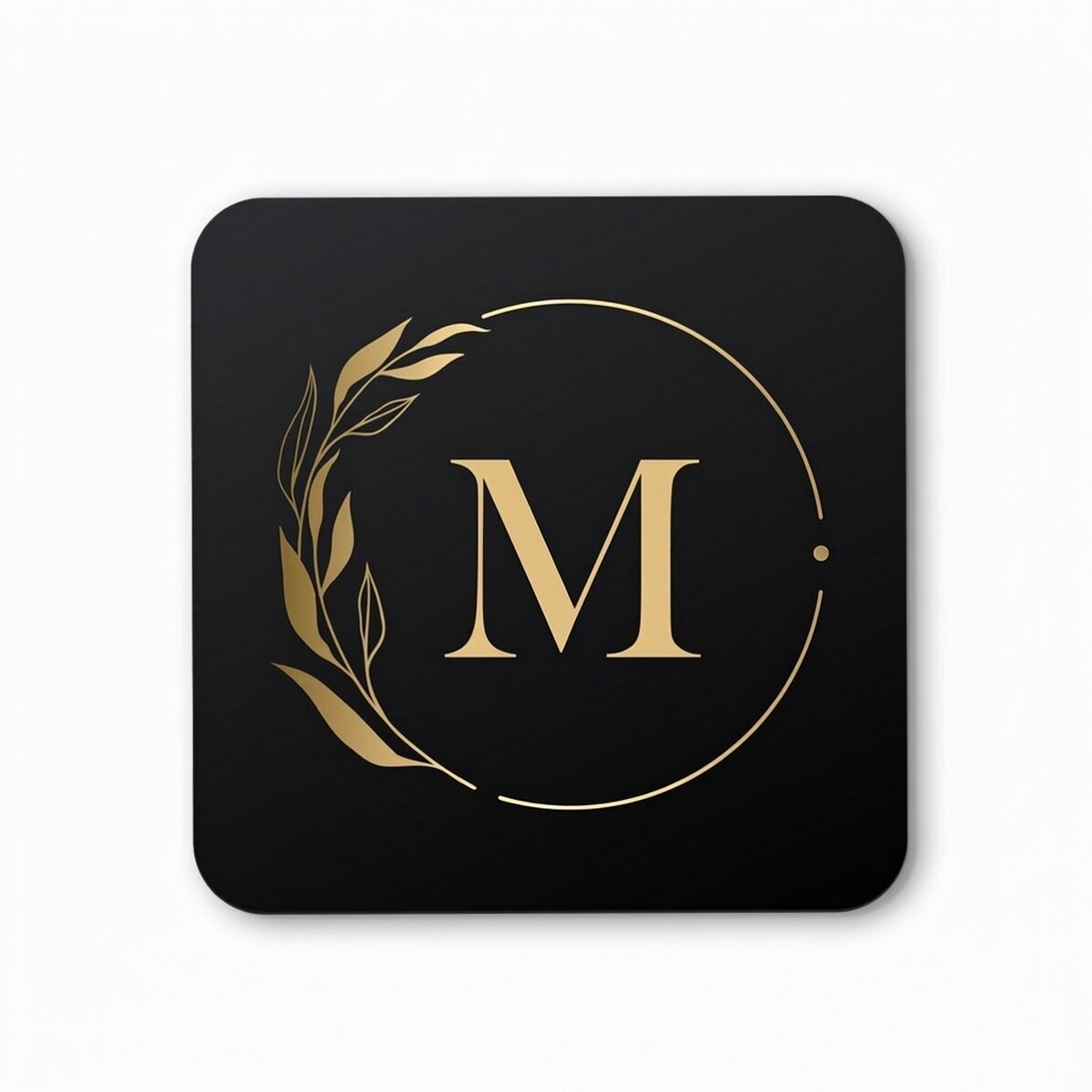 Personalised glass holder with initial