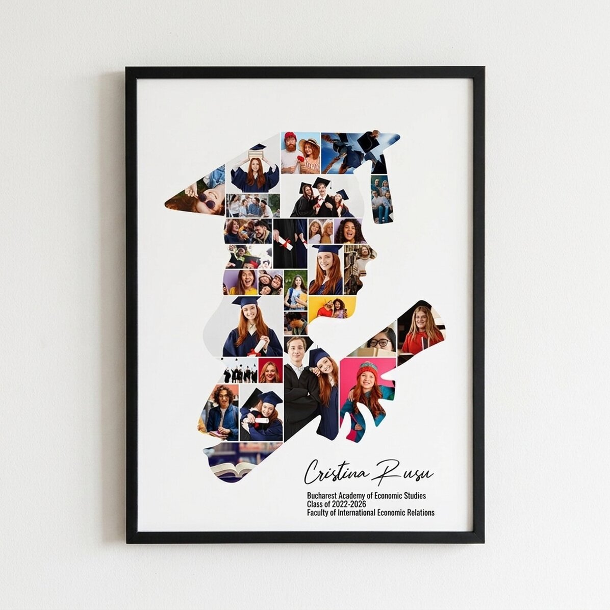 Personalised canvas with text and 29 photos for graduation - Ea