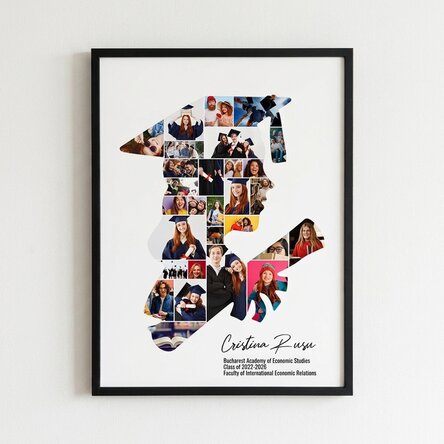 Personalised canvas with text and 29 photos for graduation - Ea