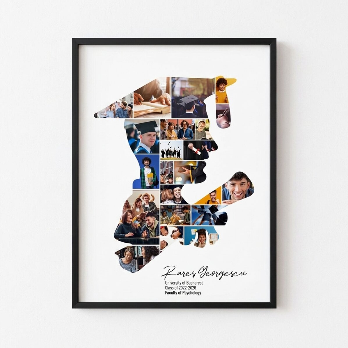 Personalised canvas with text and 22 photos for graduation - El