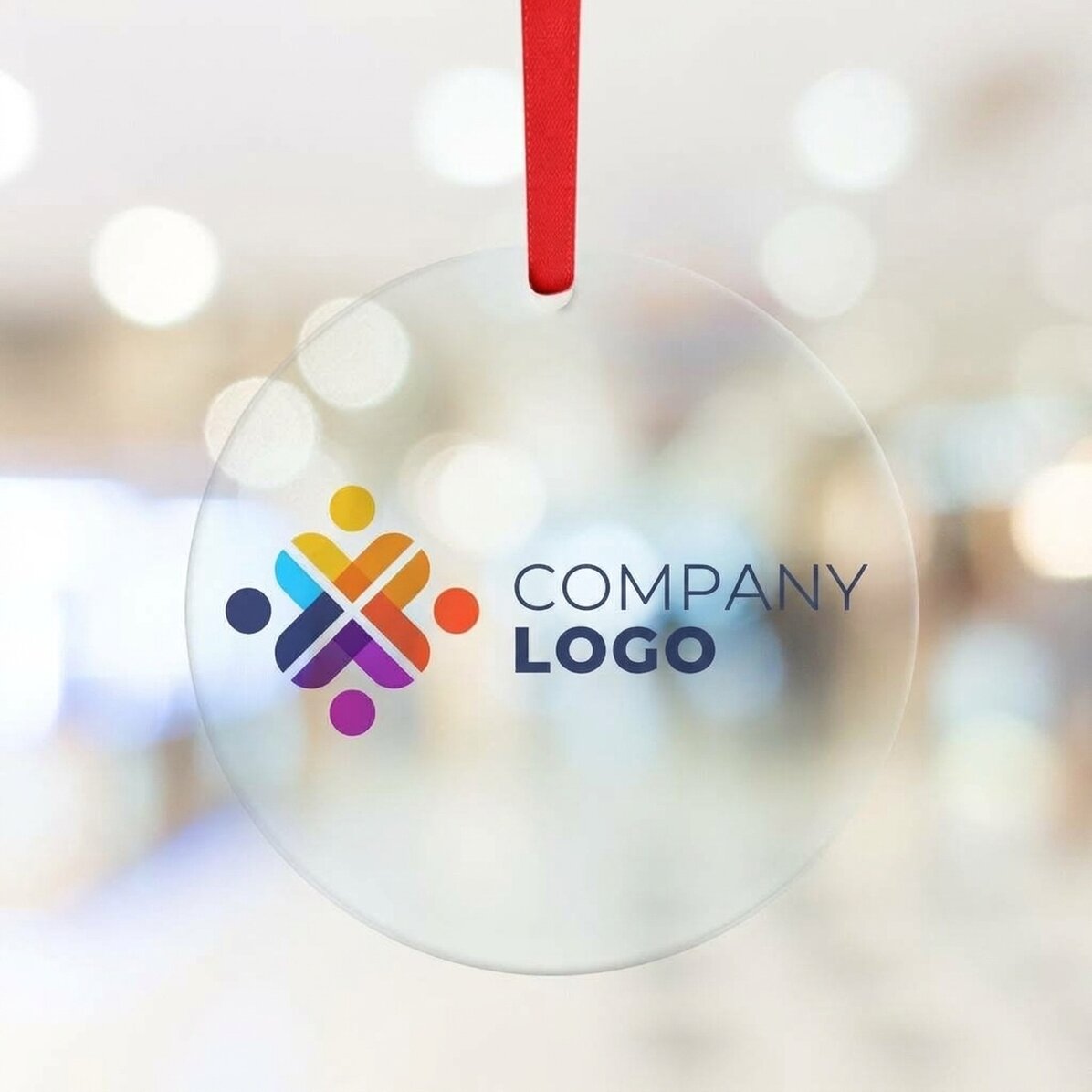 Customised round ornament with logo
