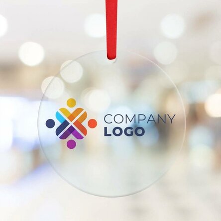 Customised round ornament with logo