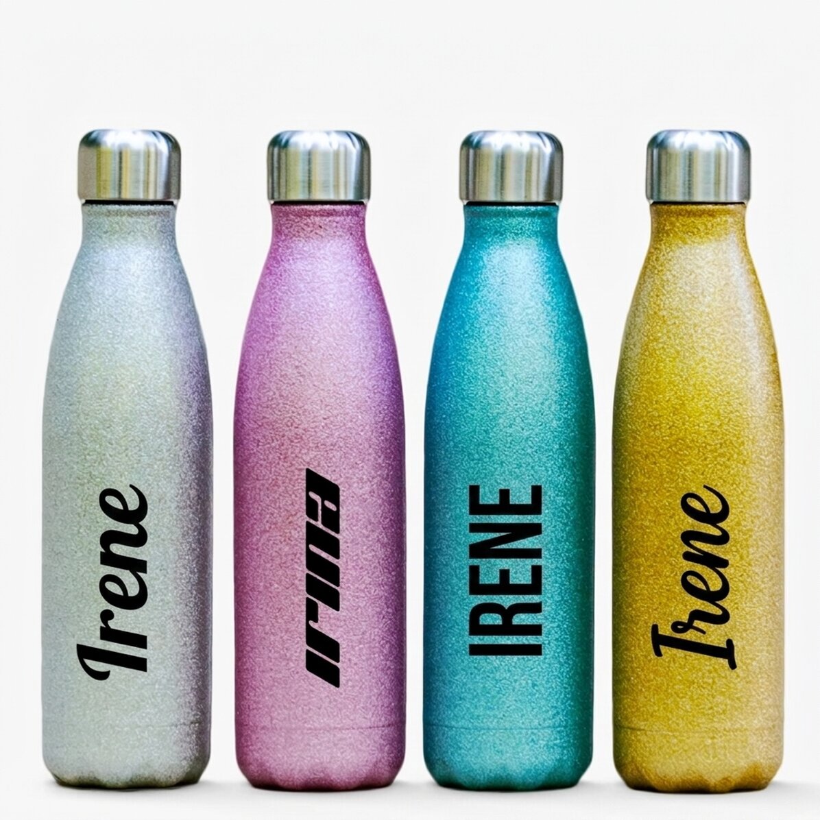 Personalised glitter thermos with name
