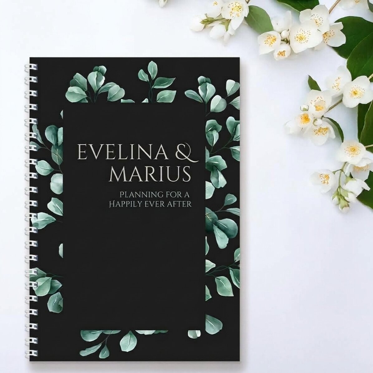 Personalised notebook with text - Happily ever after