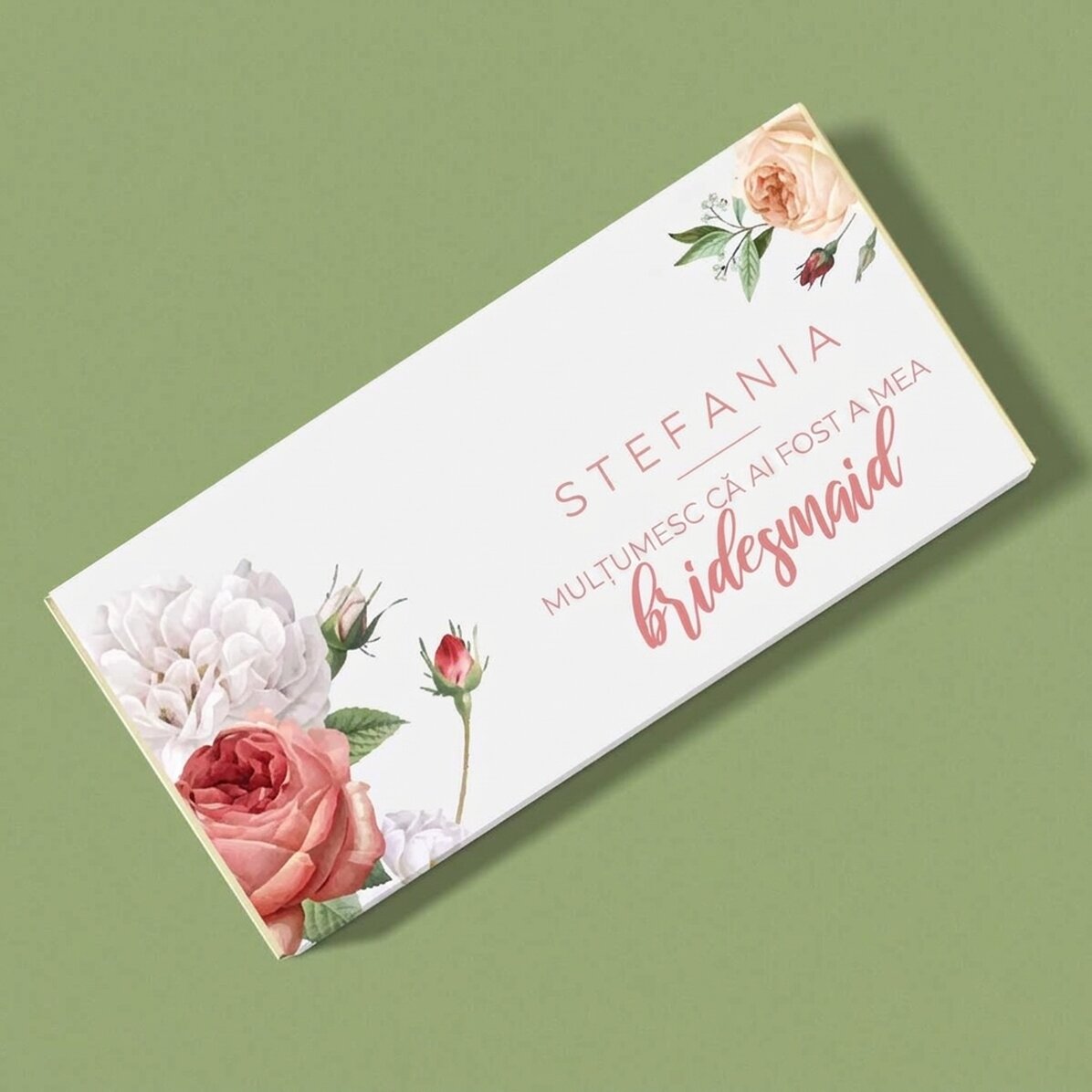 Personalised chocolate with text for weddings