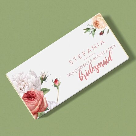 Personalised chocolate with text for weddings