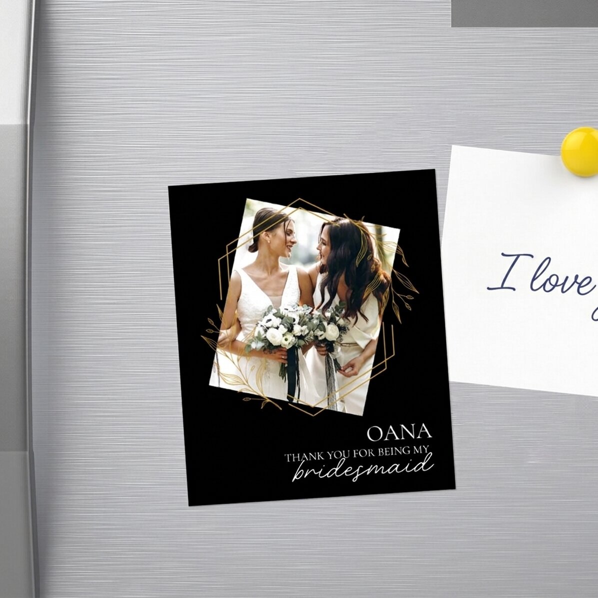 10x12 cm magnet personalised with a photo and text - Thank you!