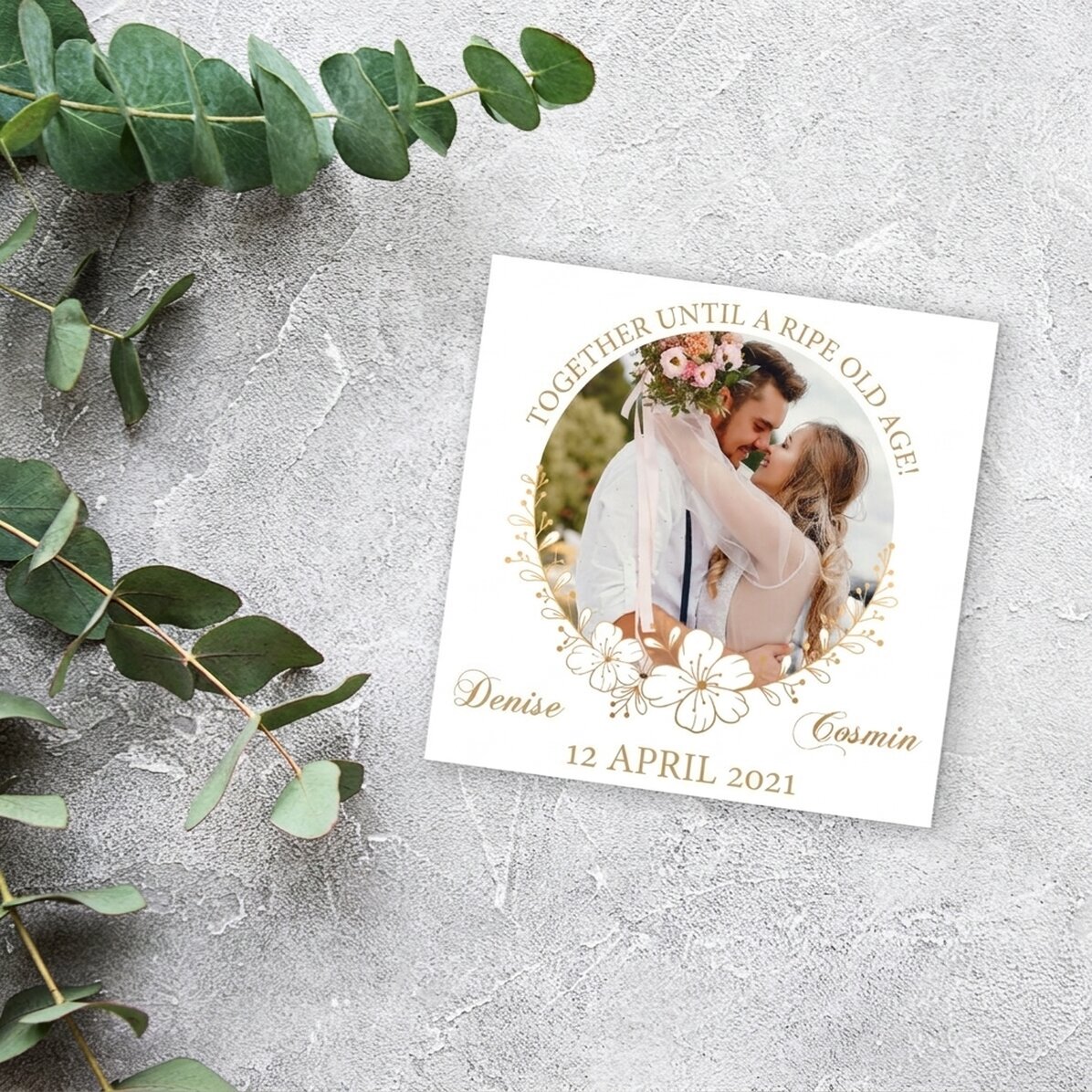 Personalised 10x10 cm photo - Until we are old and grey