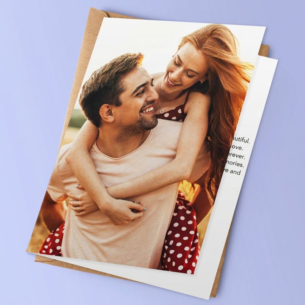 Personalised greeting card with a photo